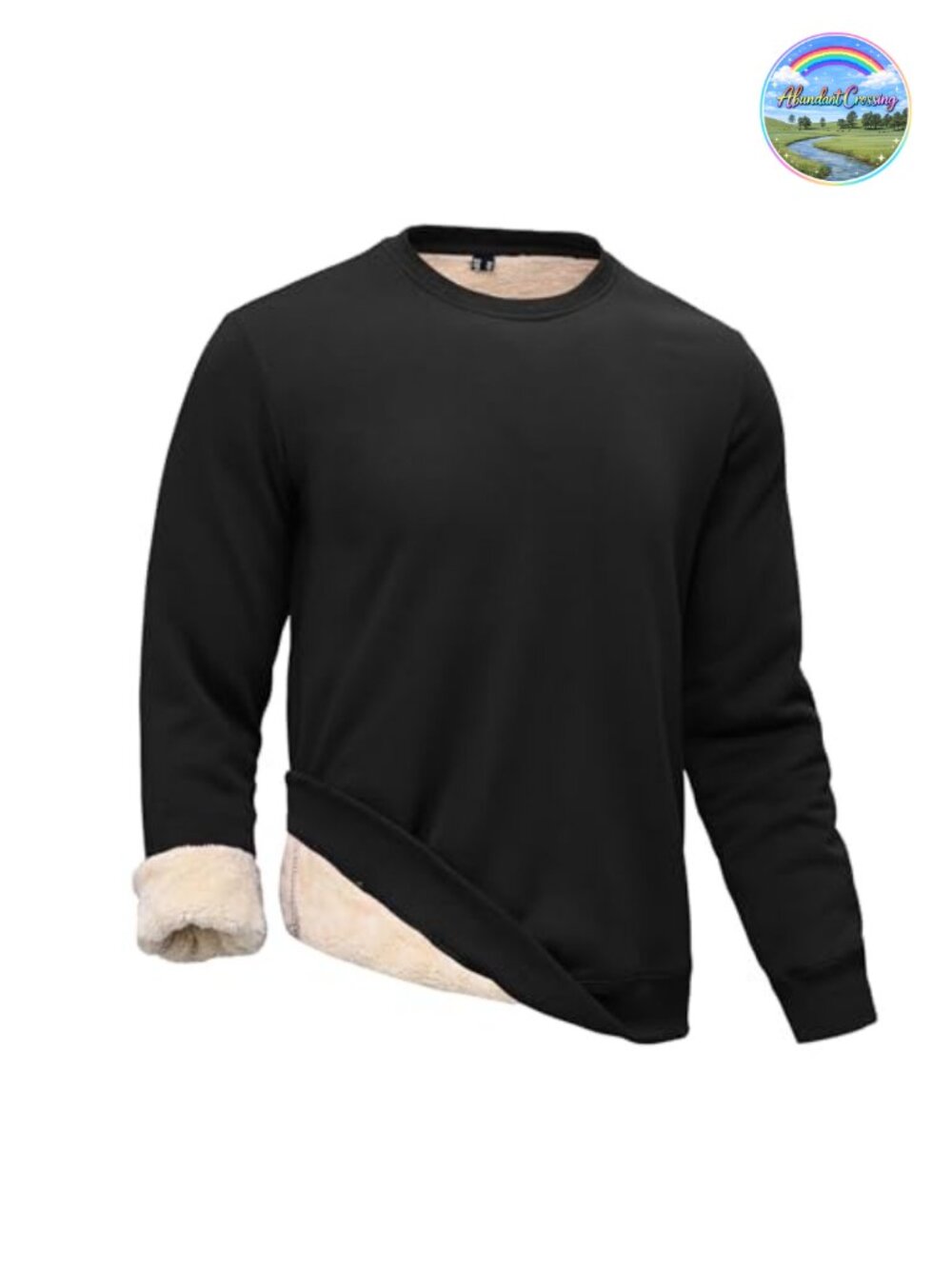 Men's Sherpa Lined Sweatshirt Heavyweight Long Sleeve Fleece Pullover Crewneck